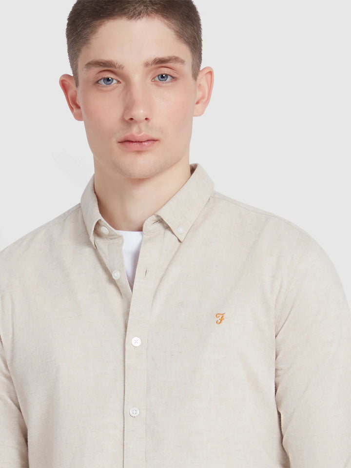 FARAH STEEN LS BD - HAZELNUT MARL