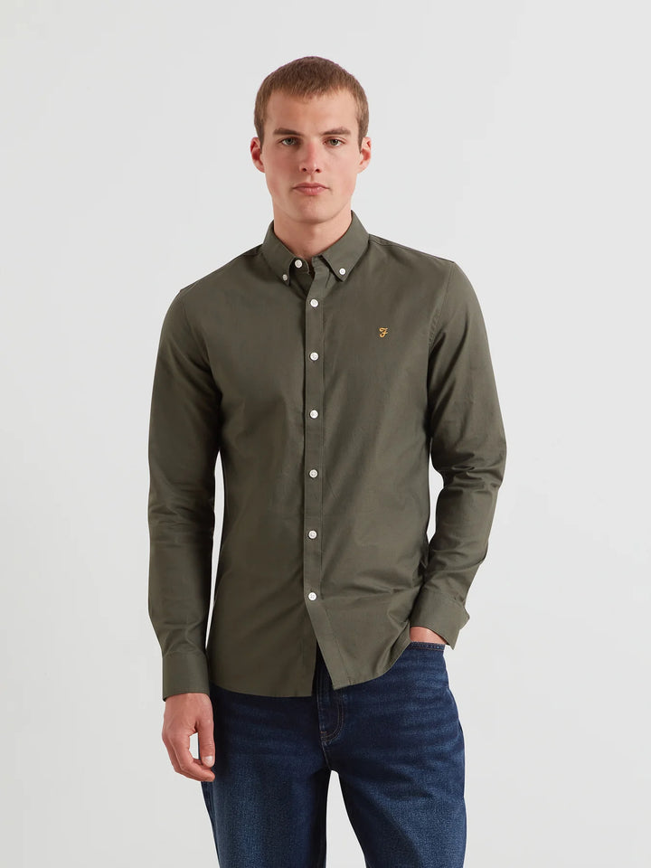 FARAH BREWER LS SHIRT - ROSEMARY