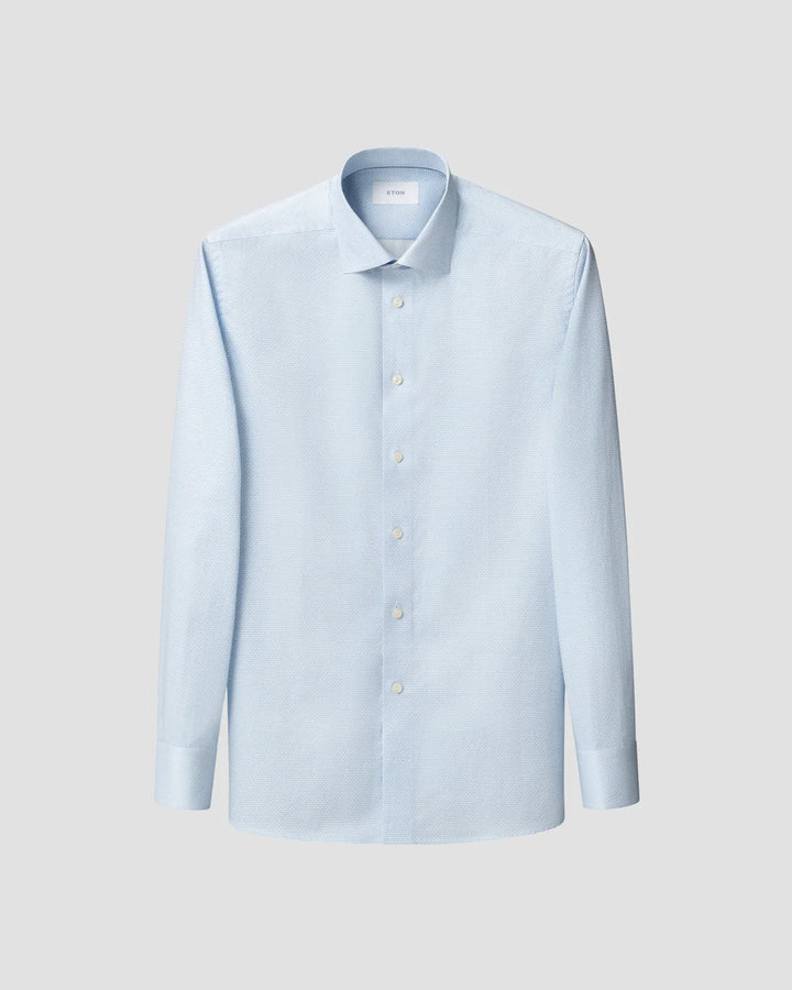 ETON GEOMETRIC SIGNATURE TWILL SHIRT 23 BLUE