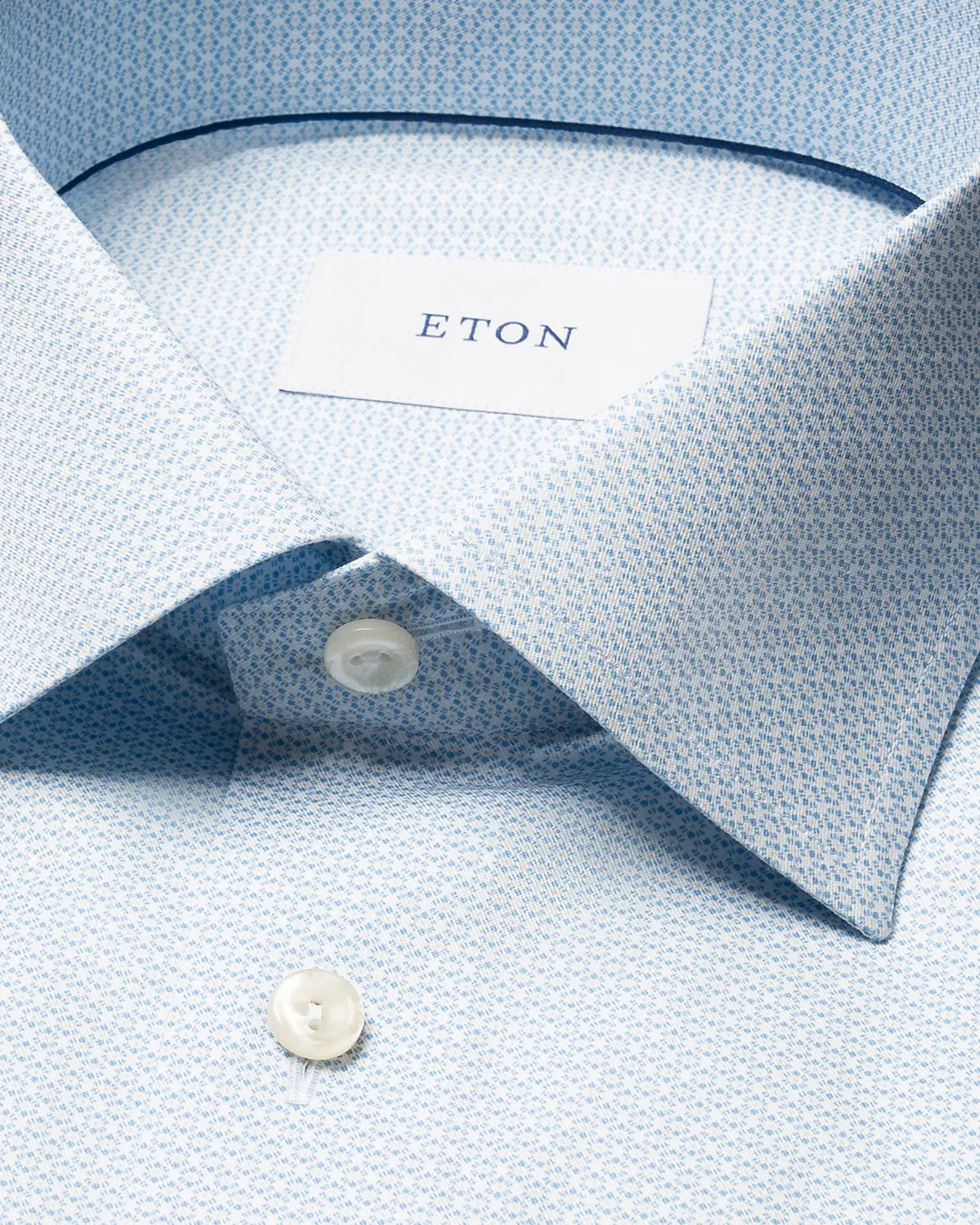 ETON GEOMETRIC SIGNATURE TWILL SHIRT 23 BLUE
