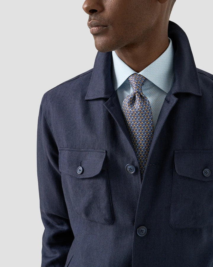 ETON GEOMETRIC SIGNATURE TWILL SHIRT 23 BLUE