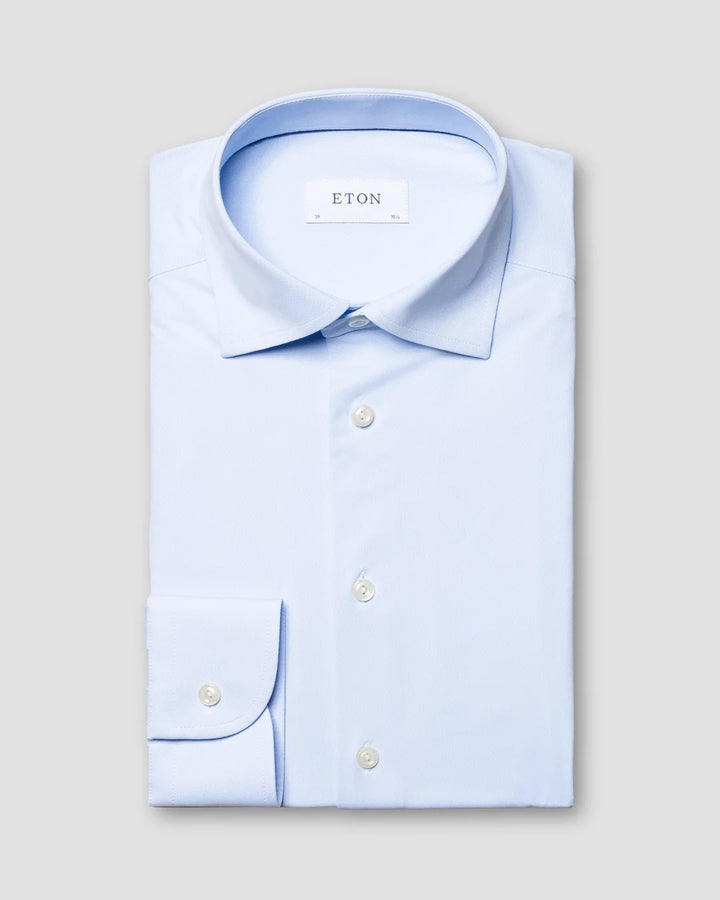 ETON SEMI-SOLID FOUR-WAY STRETCH SHIRT 22 BLUE