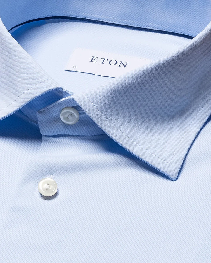 ETON SEMI-SOLID FOUR-WAY STRETCH SHIRT 22 BLUE