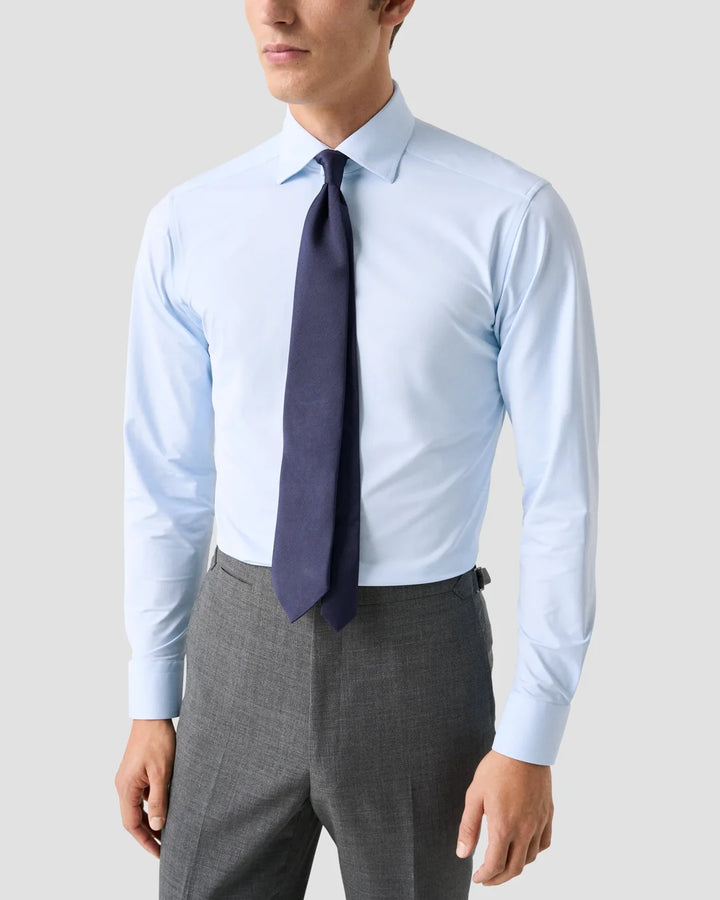 ETON SEMI-SOLID FOUR-WAY STRETCH SHIRT 22 BLUE