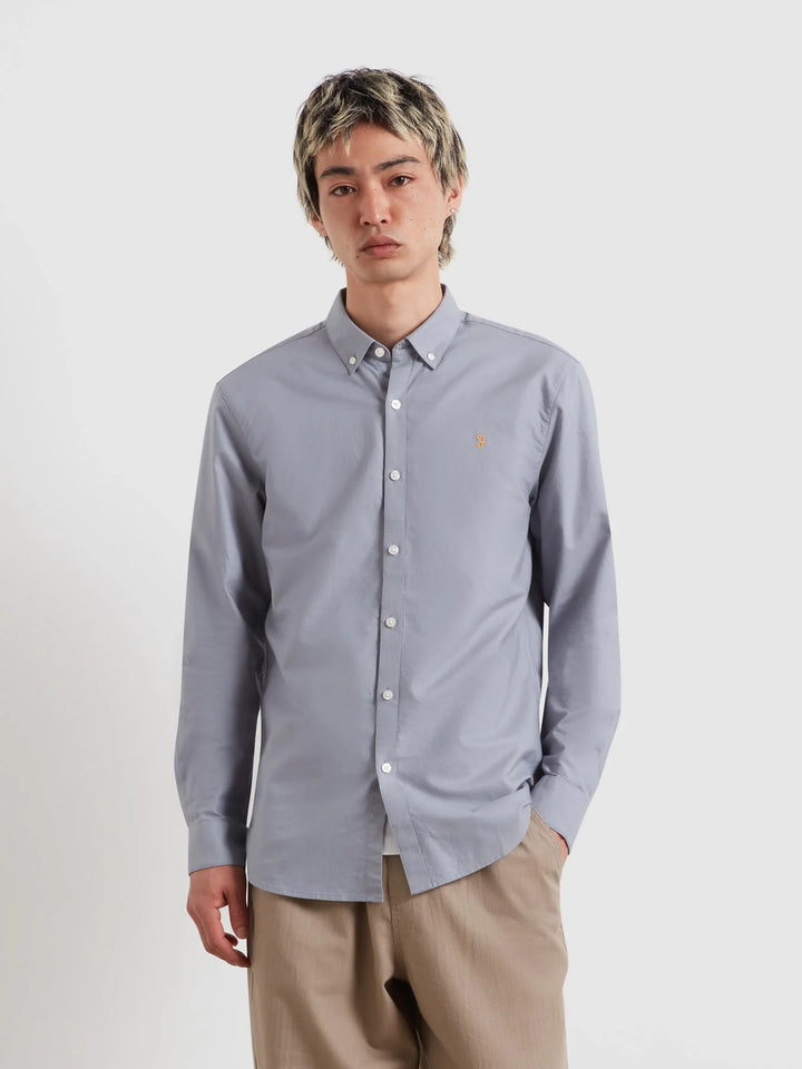 FARAH BREWER LS SHIRT - ICELANDIC BLUE