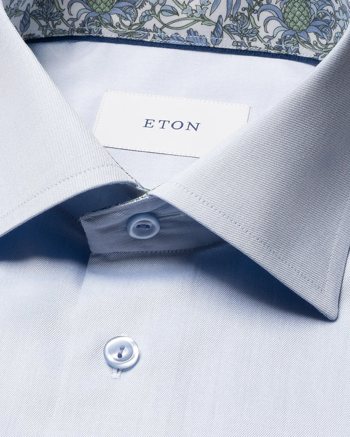 ETON FLORAL EFFECT SIGNATURE TWILL 21 BLUE
