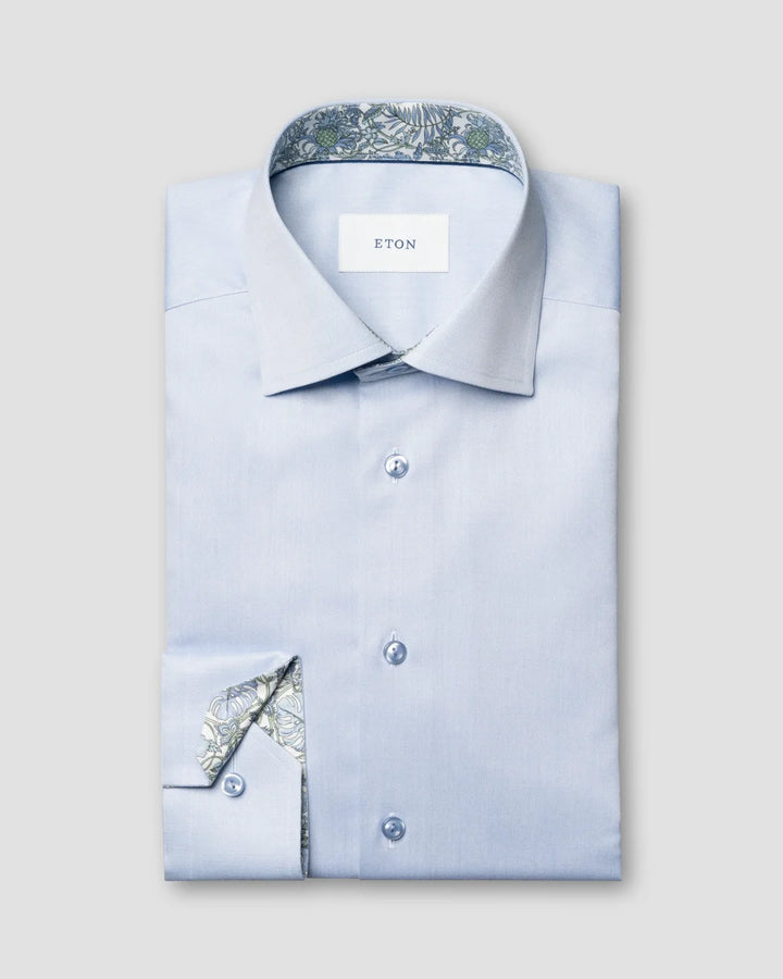 ETON FLORAL EFFECT SIGNATURE TWILL 21 BLUE