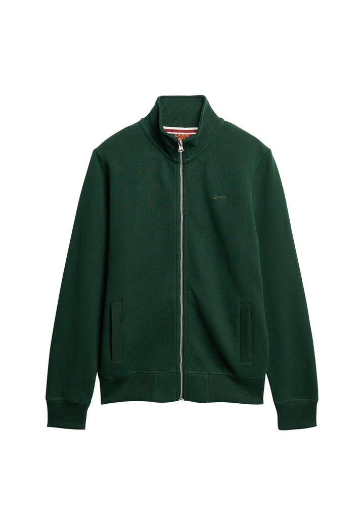 SUPERDRY ESS LOGO ZIP TRACK TOP - GREEN