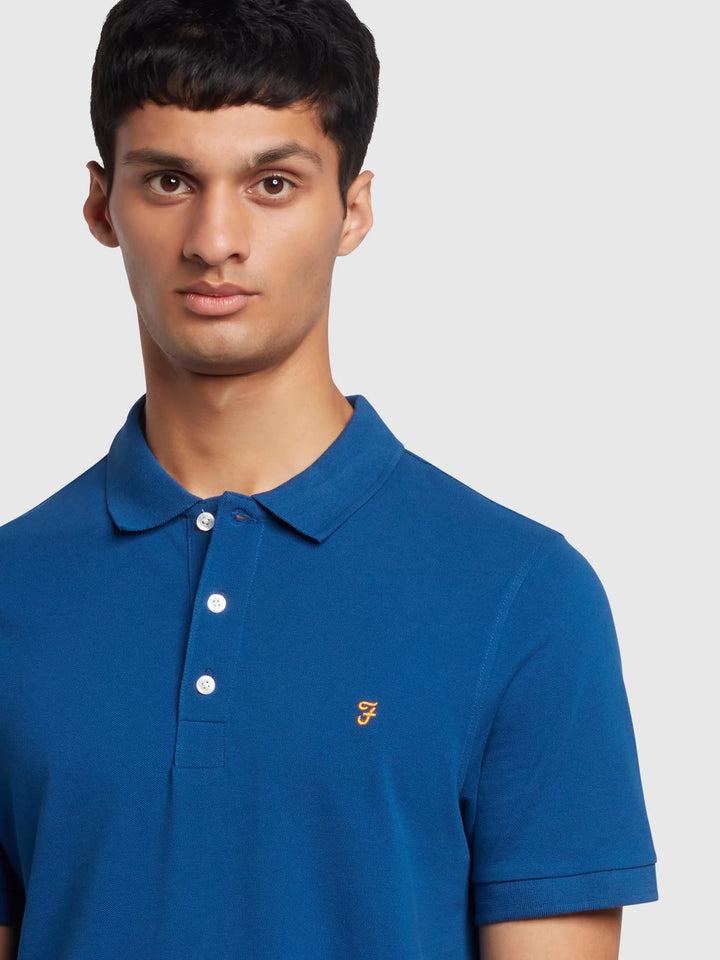 FARAH BLANES SS POLO - BLUE PEONY