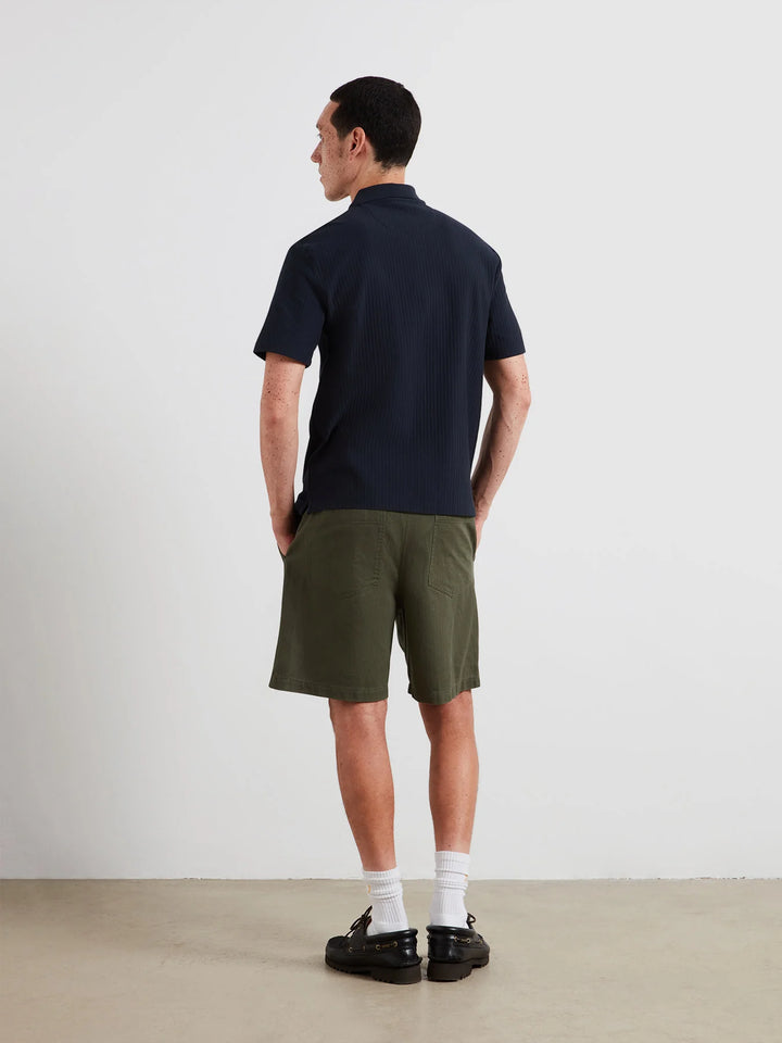 FARAH DOBSON SS ZIP POLO - TRUE NAVY