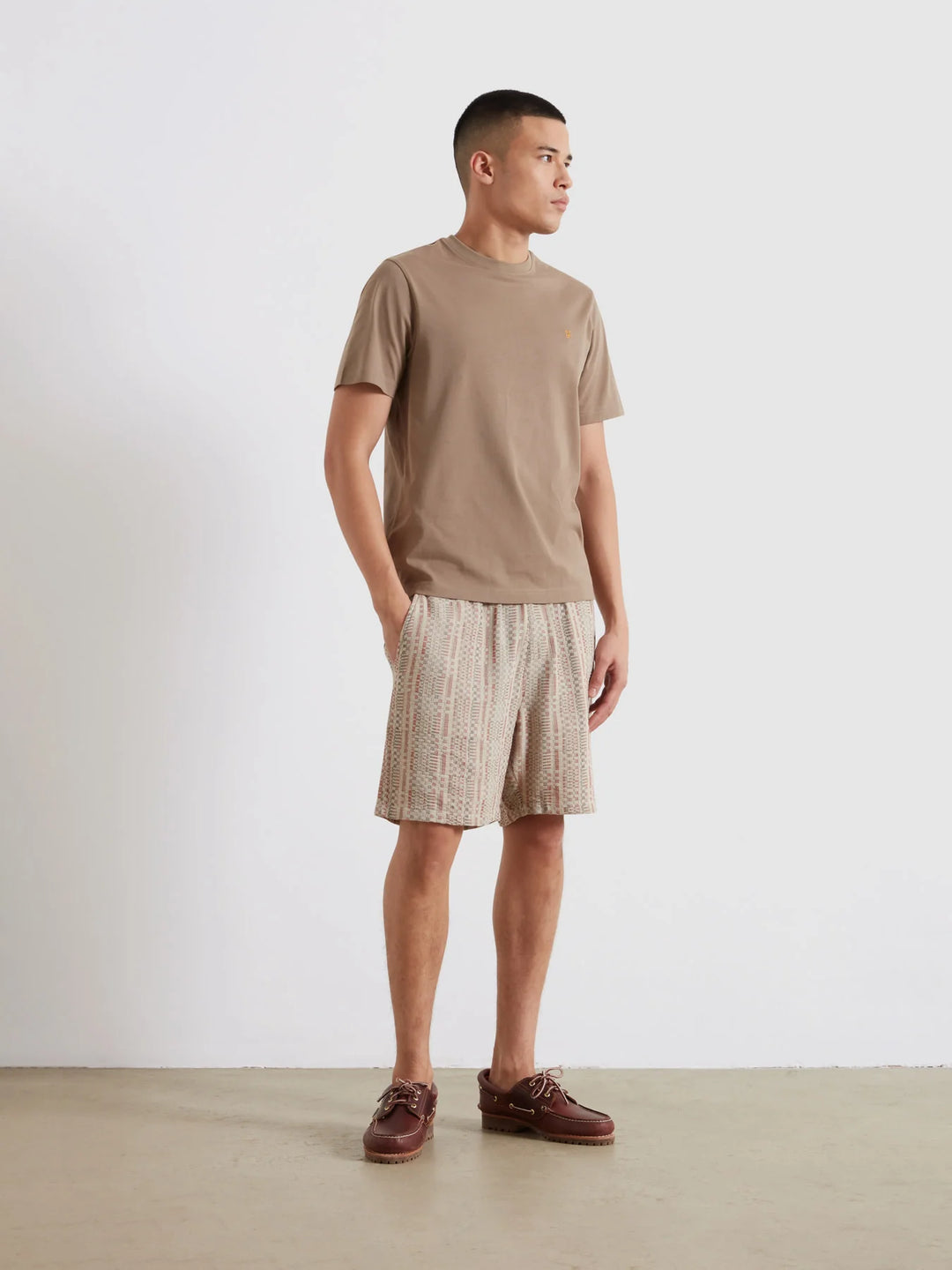 FARAH DANNY SS TEE - STONE GREY