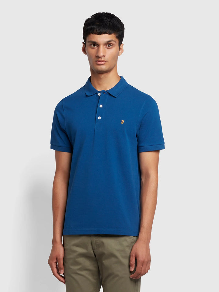 FARAH BLANES SS POLO - BLUE PEONY