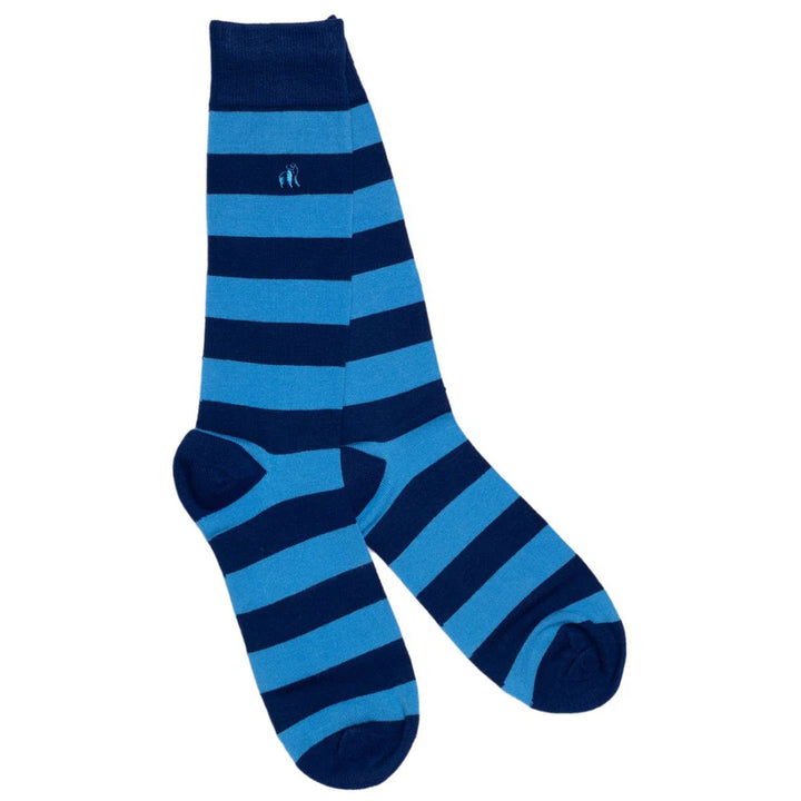 SWOLE PANDA SP093 SKY BLUE STRIPED SOCKS