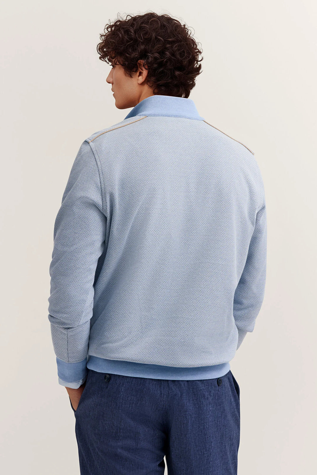 BUGATTI 8550-15141E 1/4 ZIP - 320 BLUE