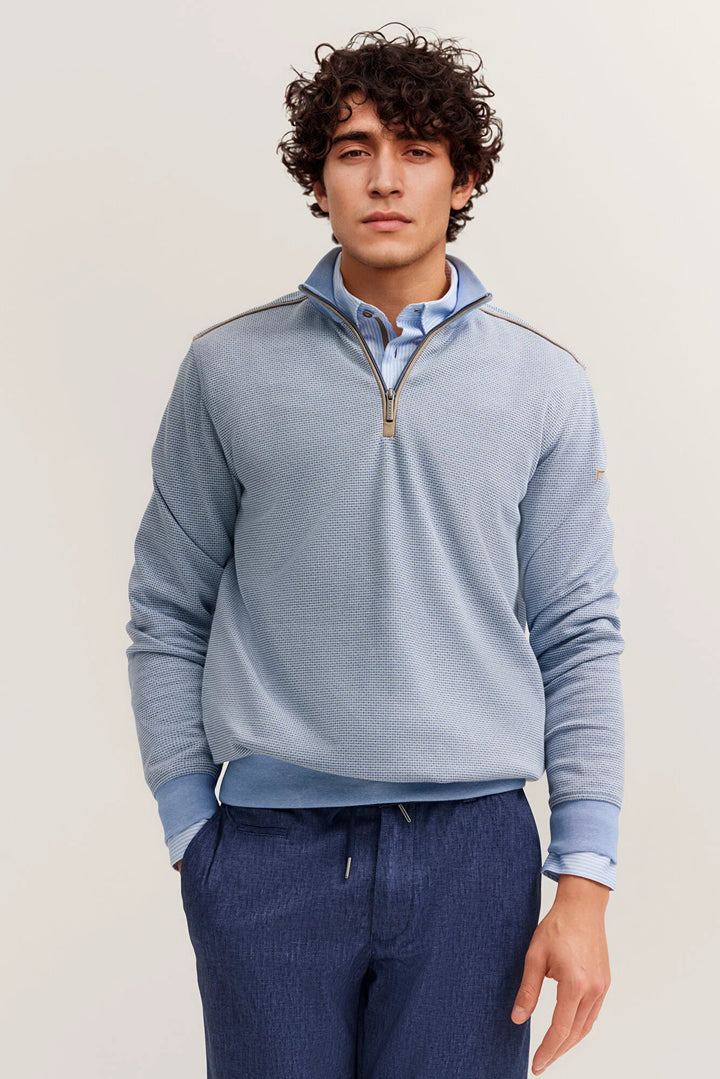 BUGATTI 8550-15141E 1/4 ZIP - 320 BLUE