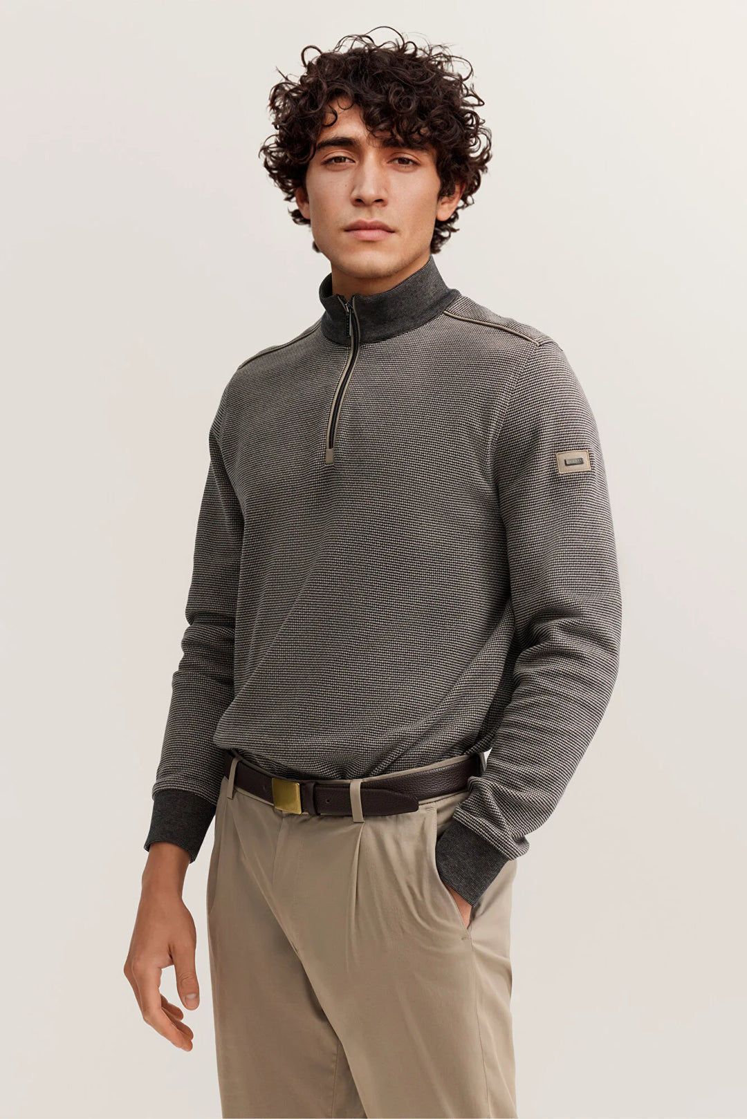 BUGATTI 8550-15141E 1/4 ZIP - 390 NAVY
