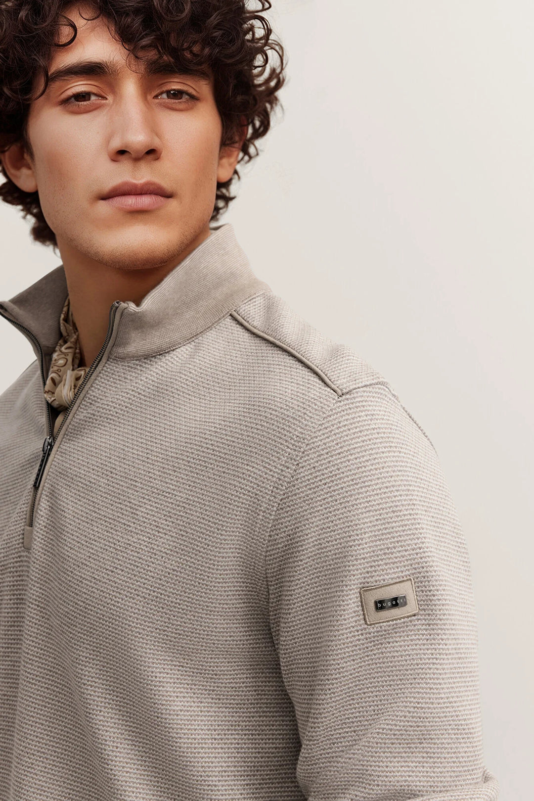 BUGATTI 8550-15141E 1/4 ZIP - 40 BEIGE