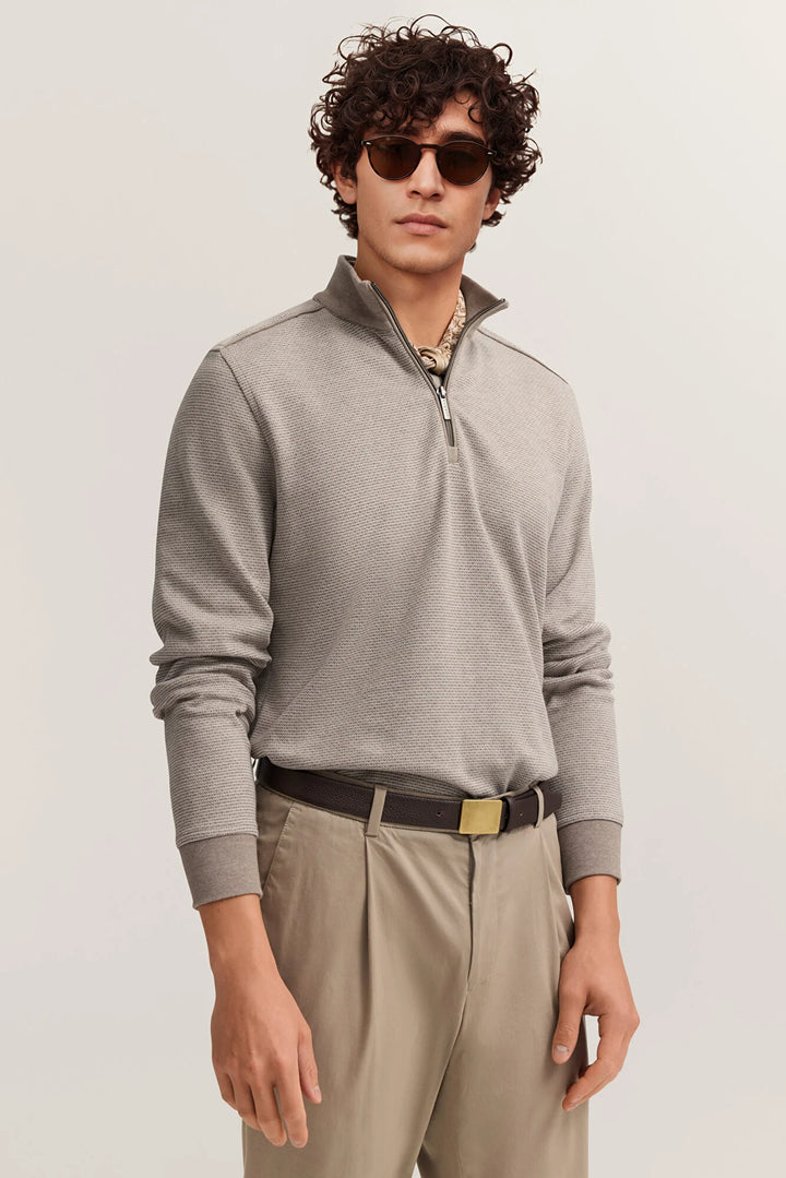 BUGATTI 8550-15141E 1/4 ZIP - 40 BEIGE