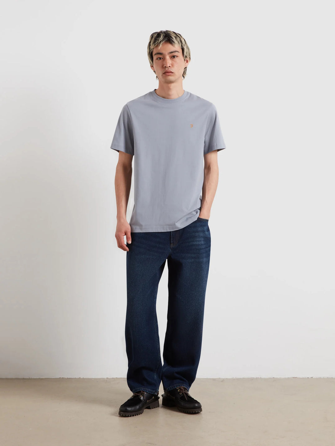 FARAH DANNY REG SS TEE - ICELANDIC BLUE