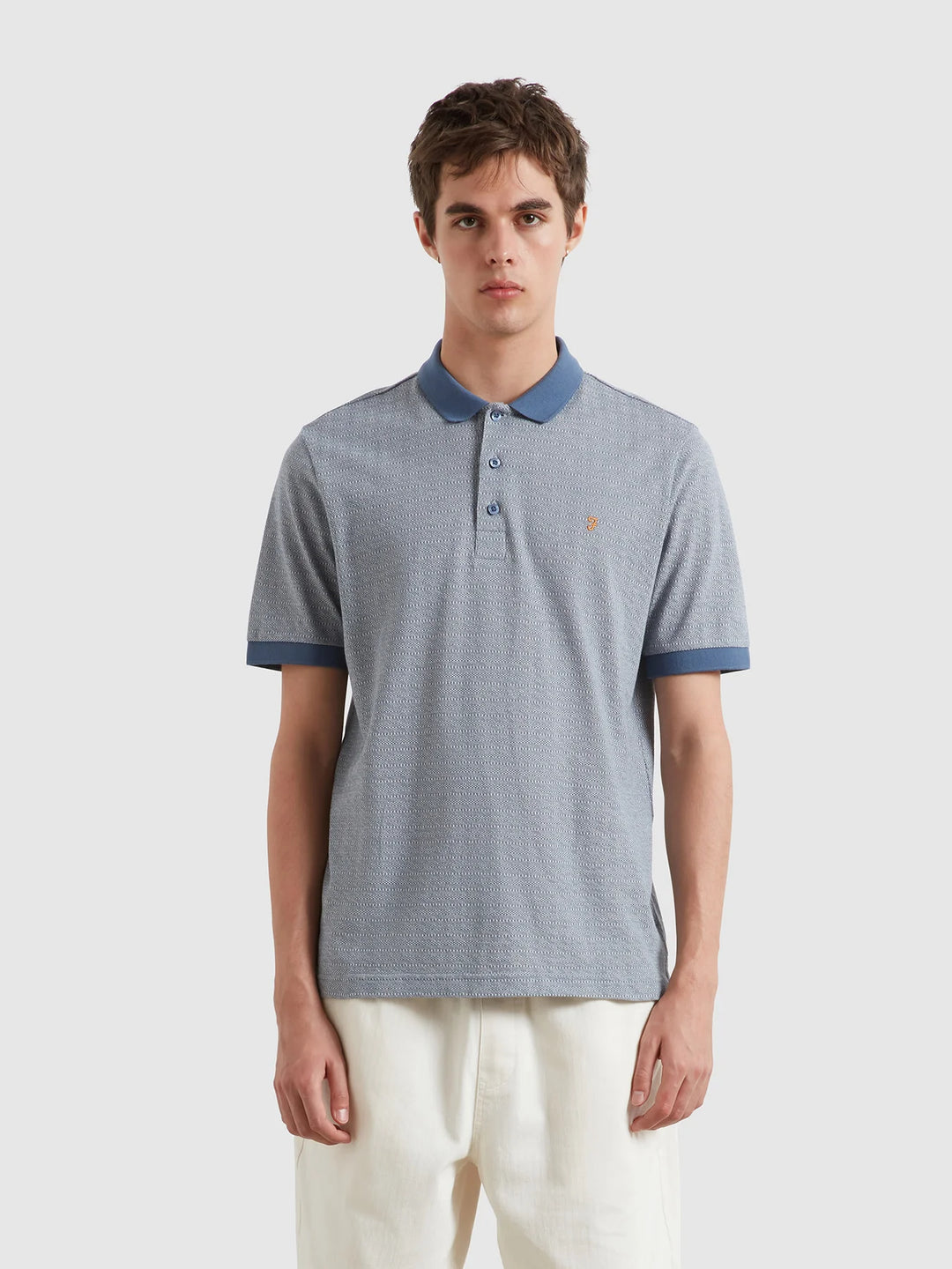 FARAH SEFTON TEXTURED SS POLO - RIVER BED