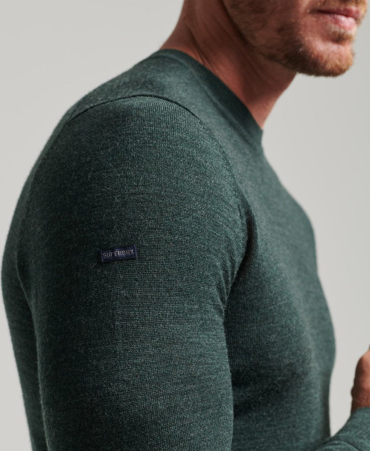 SUPERDRY STUDIOS MERINO CREW - GREEN MARL