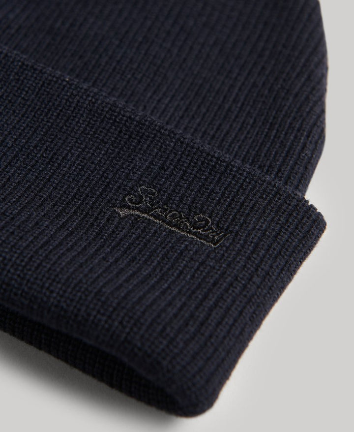 SUPERDRY VIN LOGO BEANIE - NAVY