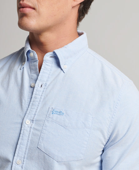 SUPERDRY COTTON LS OXFORD SHIRT - BLUE