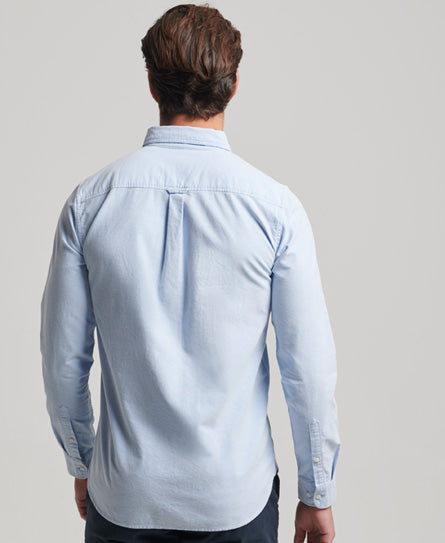 SUPERDRY COTTON LS OXFORD SHIRT - BLUE