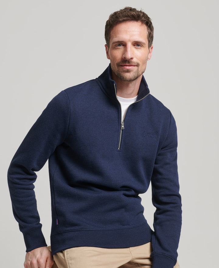 SUPERDRY ESS HALF ZIP SWEAT - NAVY