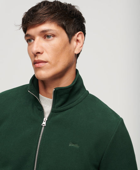 SUPERDRY ESS LOGO ZIP TRACK TOP - GREEN