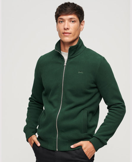 SUPERDRY ESS LOGO ZIP TRACK TOP - GREEN