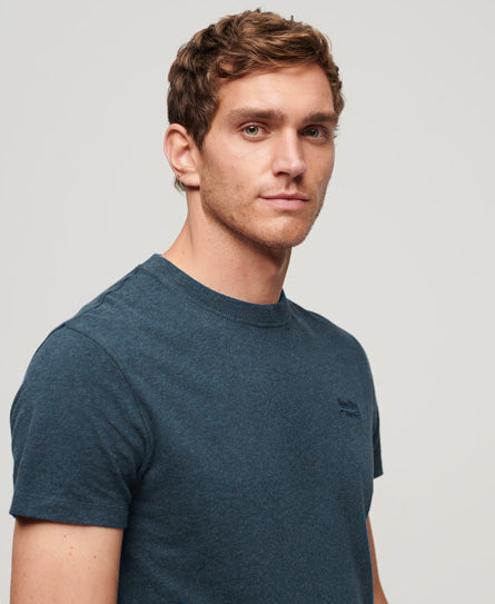 SUPERDRY ESS LOGO EMB TEE - TEAL MARL