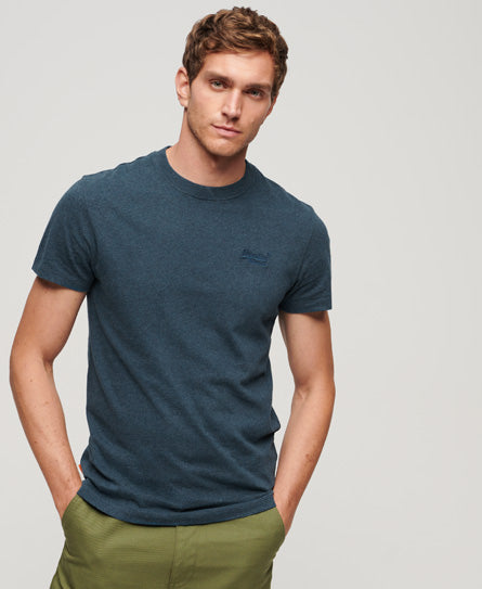 SUPERDRY ESS LOGO EMB TEE - TEAL MARL