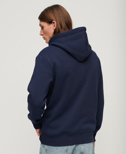 SUPERDRY LOGO HOOD - NAVY