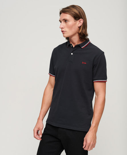 SUPERDRY VIN TIPPED POLO - DARK NAVY/RED