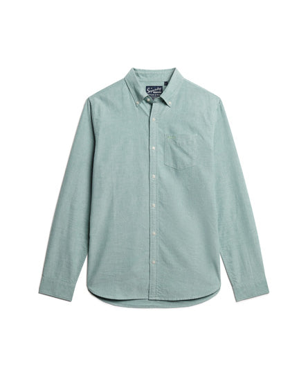 SUPERDRY COTTON LS OXFORD SHIRT - GREEN