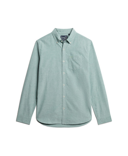 SUPERDRY COTTON LS OXFORD SHIRT - GREEN