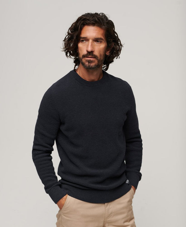 SUPERDRY TEXTURED CREW KNIT JUMPER