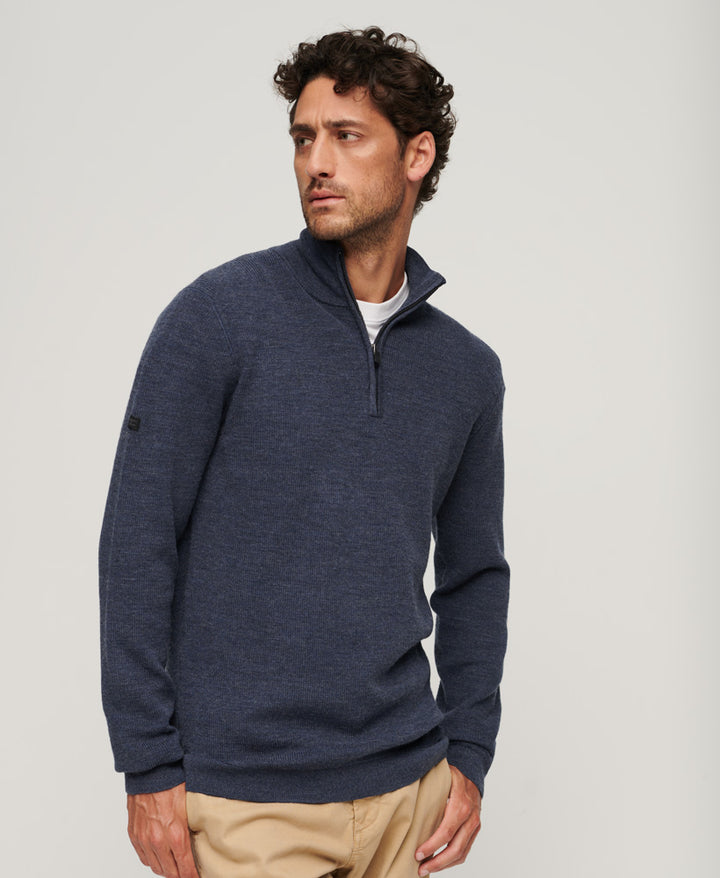 SUPERDRY STUDIOS MERINO HENLEY - NAVY