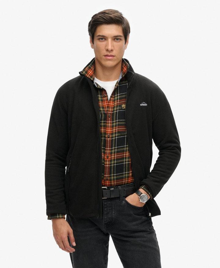 SUPERDRY POLAR FLEECE FULL ZIP - BLACK