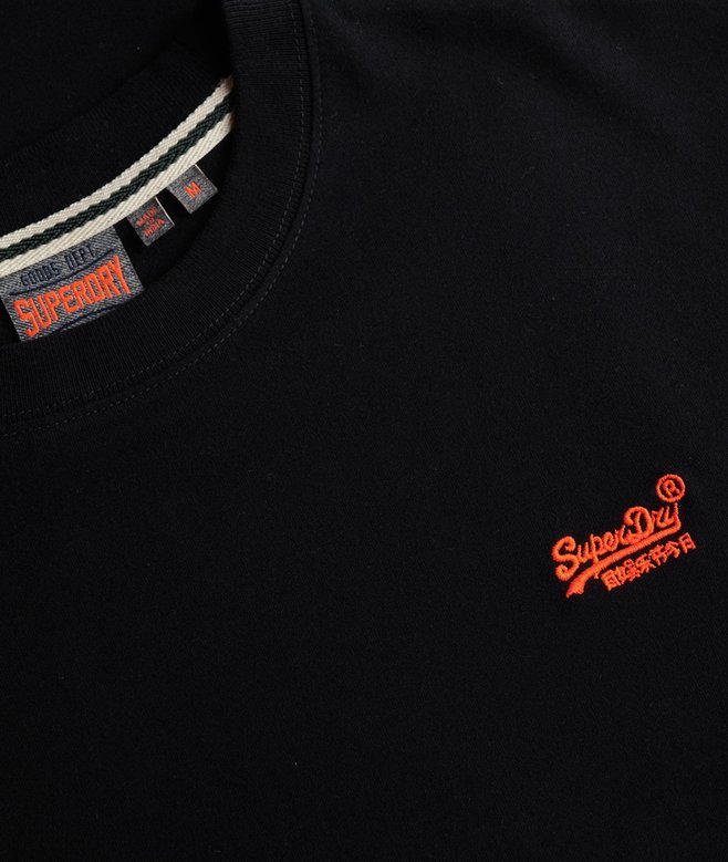 SUPERDRY ESS LOGO EMB TEE - BLACK/HAZARD