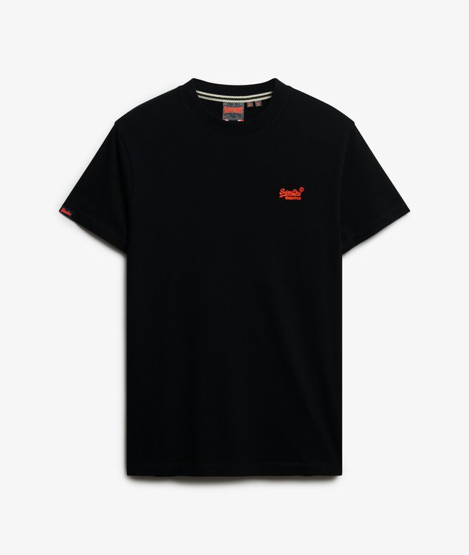 SUPERDRY ESS LOGO EMB TEE - BLACK/HAZARD
