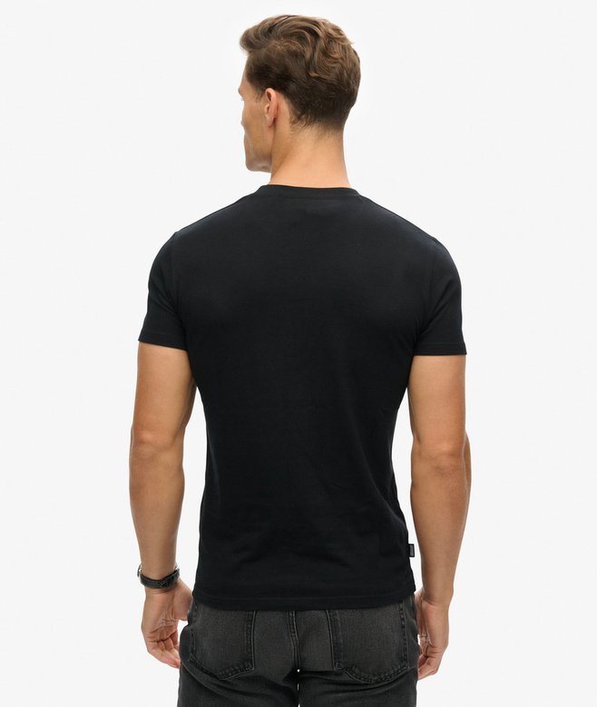 SUPERDRY ESS LOGO EMB TEE - BLACK/HAZARD