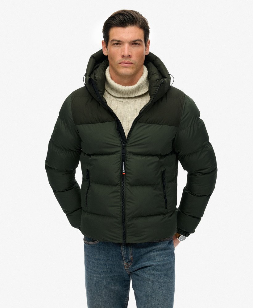 SUPERDRY COLOURBLOCK HOODED PUFFER