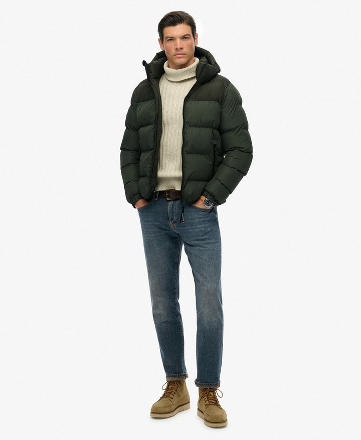 SUPERDRY COLOURBLOCK HOODED PUFFER