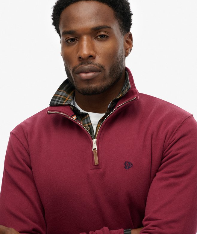 SUPERDRY PREPPY 1/2 JUMPER - PORT RED