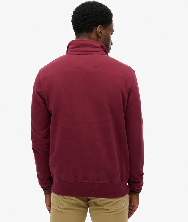 SUPERDRY PREPPY 1/2 JUMPER - PORT RED