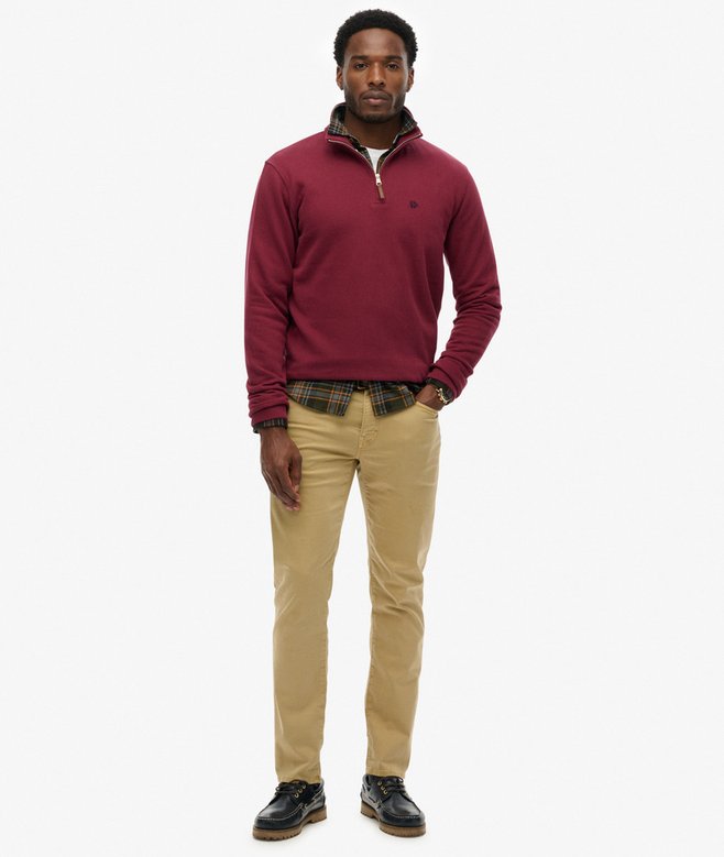 SUPERDRY PREPPY 1/2 JUMPER - PORT RED