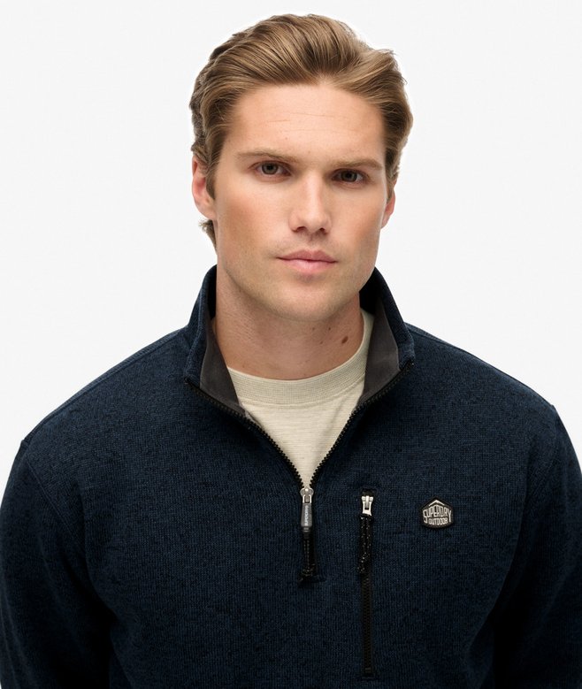 SUPERDRY STORM FLEECE 1/2 JUMPER - NAVY