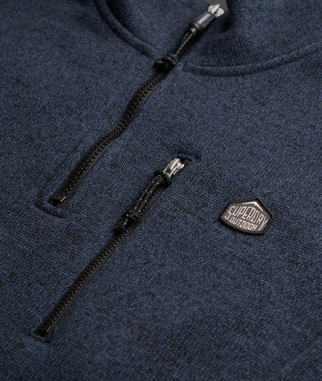 SUPERDRY STORM FLEECE 1/2 JUMPER - NAVY